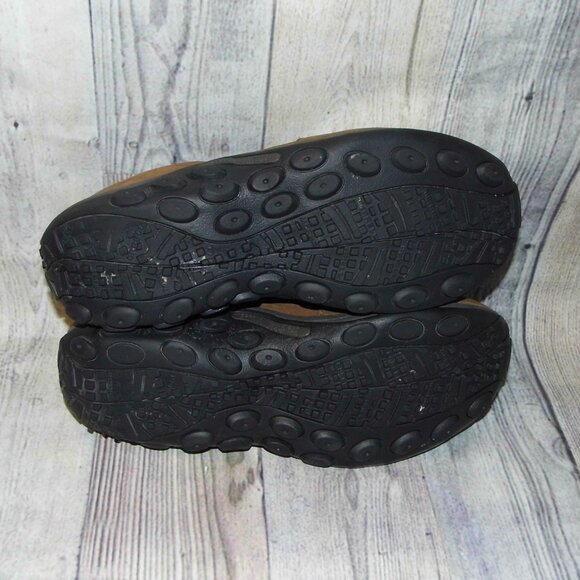 MERRELL Jungle Moc Nubuck Waterproof Brown Slip On Mocs Mens Size 10 Wide - Picture 2 of 7
